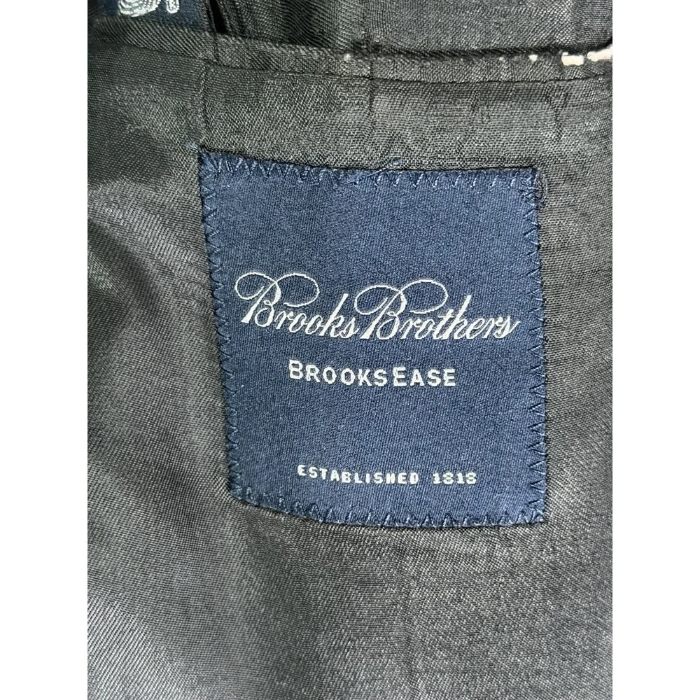 Brooks Brothers Mens Navy Blue BROOKSEASE Single Breasted Gold Button Blazer 46R